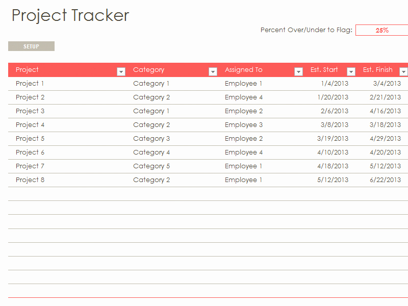 Excel Task Tracker Template New Multiple Project Management Tracking Templates Excelide