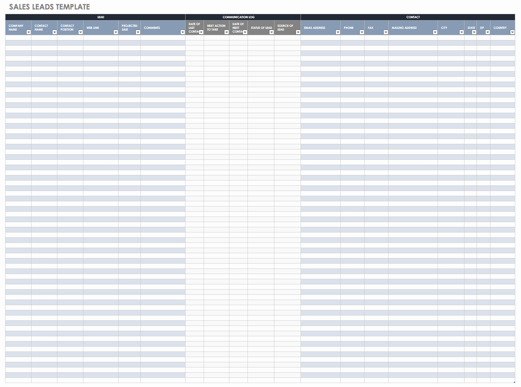 Excel Template for Sales New Free Sales Pipeline Templates