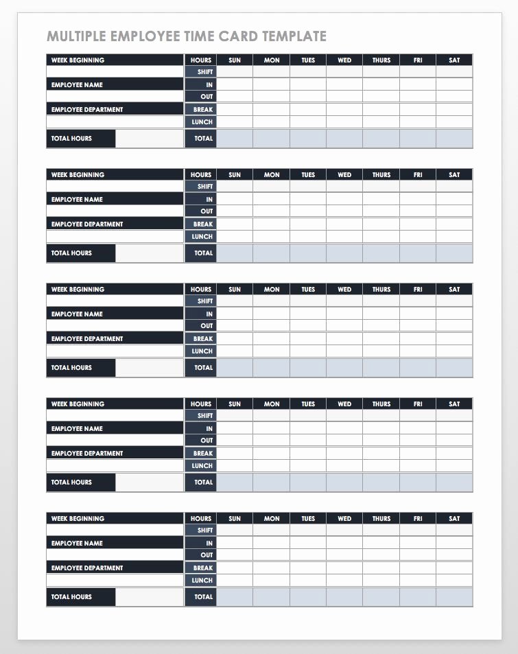 Excel Time Card Template Elegant 17 Free Timesheet and Time Card Templates