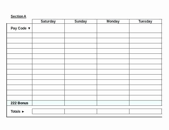Excel Time Card Template New Employee Templates Monthly Template Excel Time Card 2 Week