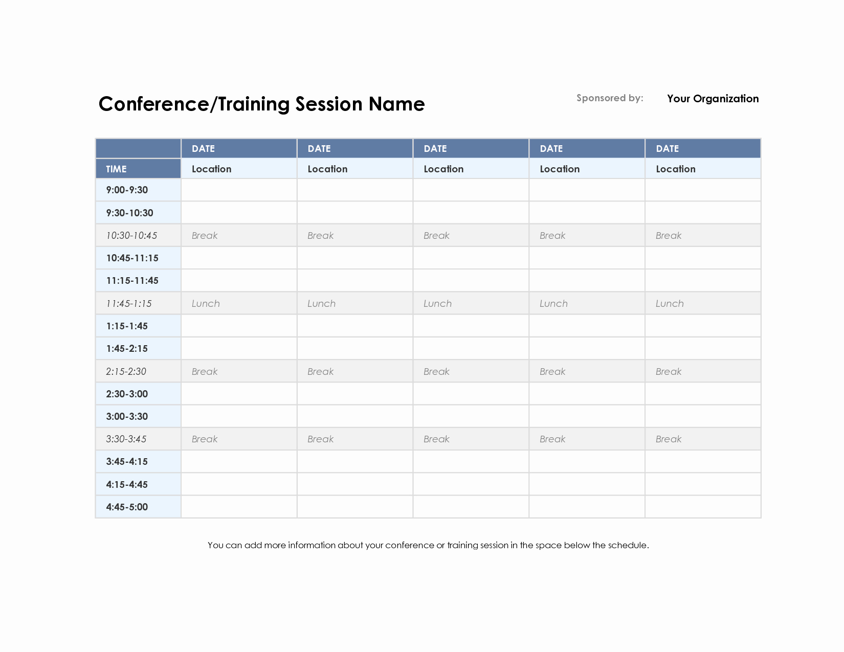 Excel Training Schedule Template Elegant Training Schedule Template Excel