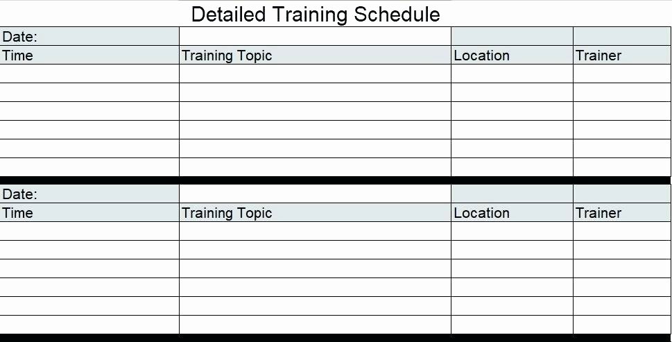 Excel Training Schedule Template Lovely Template Training Schedule Template In Excel