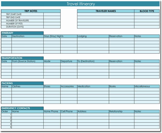 Excel Travel Itinerary Template Inspirational Free Itinerary Templates to Perfectly Plan Your Trips