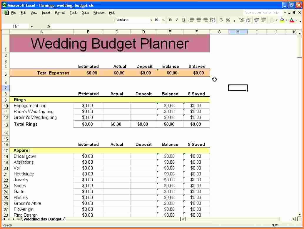 Excel Wedding Budget Template Elegant 9 Wedding Bud Excel Spreadsheet