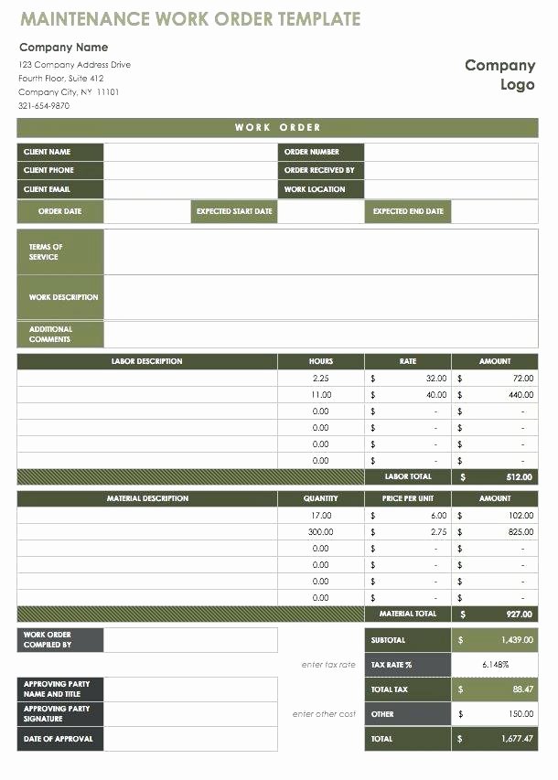 Excel Work order Template Unique Work Request Template Excel – Rightarrow Template Database