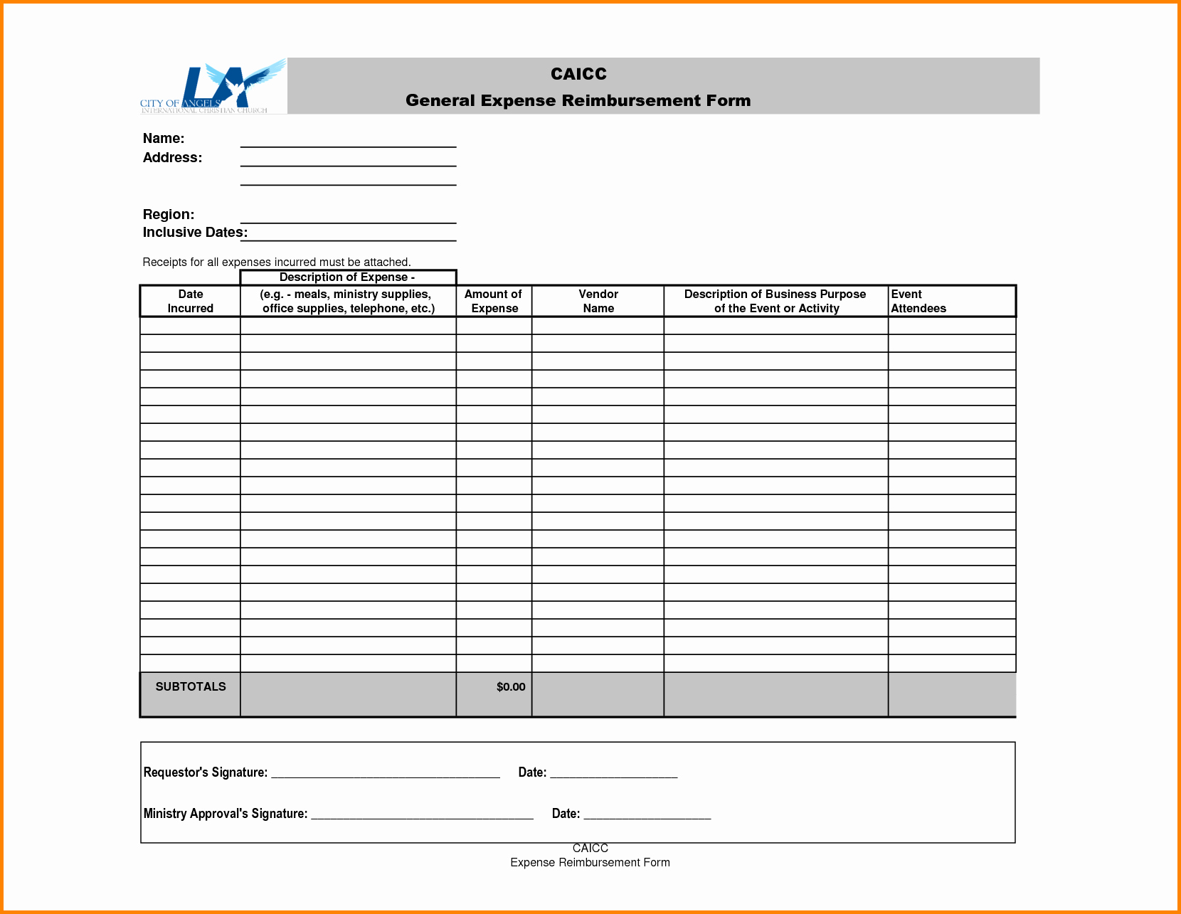 Expense Reimbursement form Template Fresh Sample Expense Reimbursement form Portablegasgrillweber