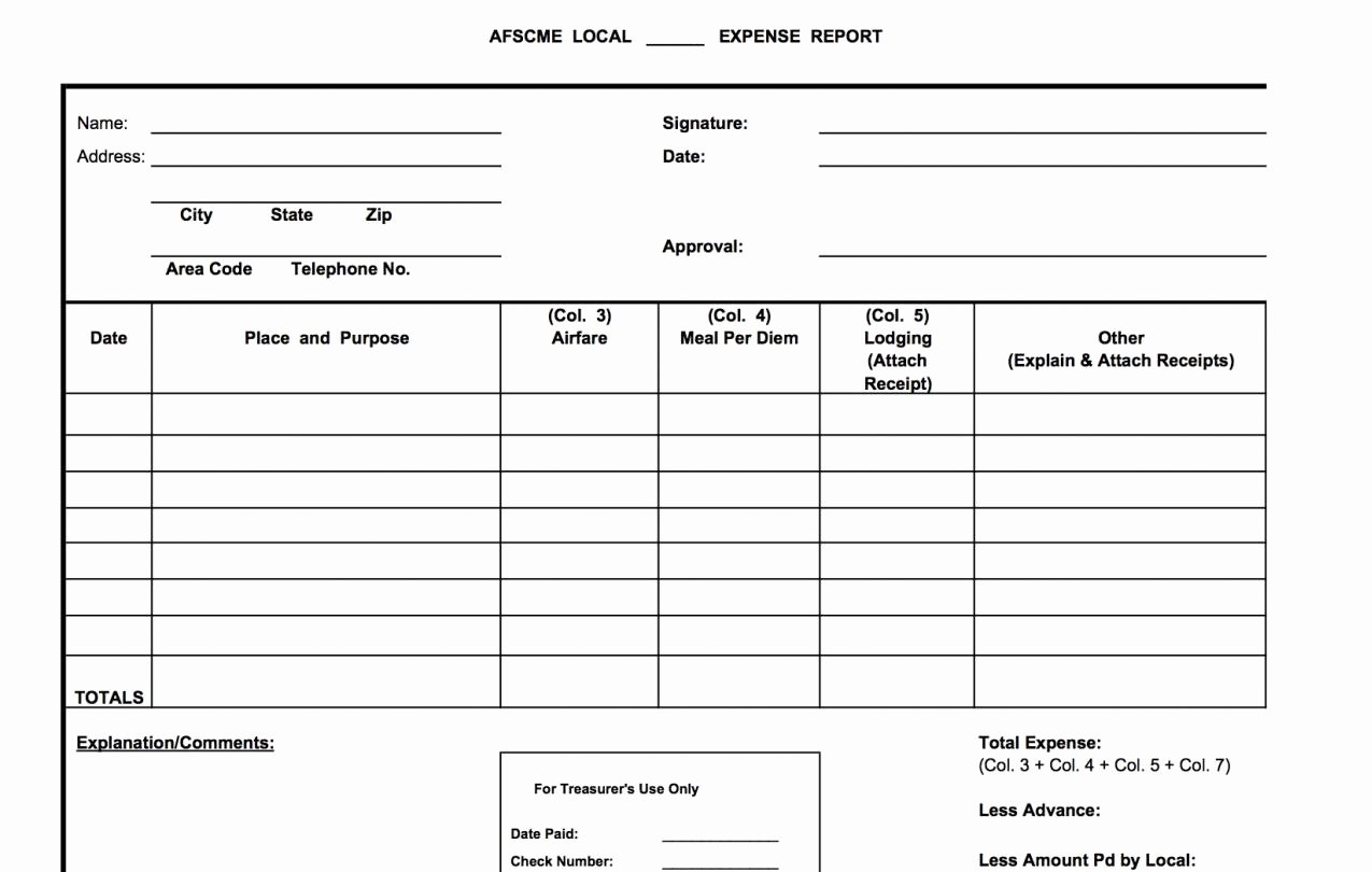Expense Report form Template Elegant forms