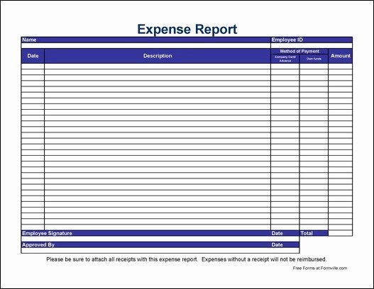 Expense Report form Template Inspirational Free Simple Expense Report From formville