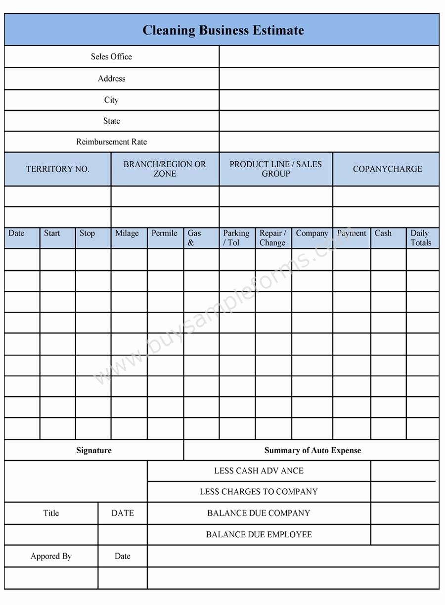 Expense Report form Template Lovely Auto Expense Report form Sample forms