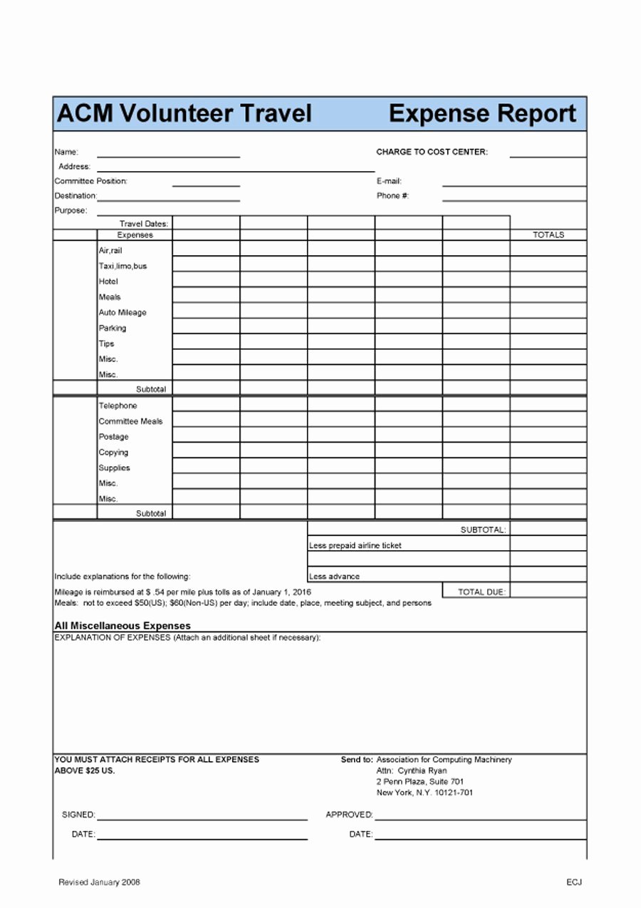 Expense Report form Template Unique 40 Expense Report Templates to Help You Save Money