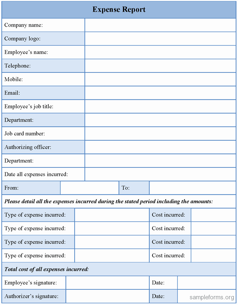 Expense Report form Template Unique Expense Report form Template Sample forms