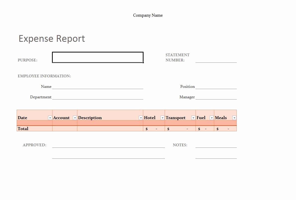 Expense Report Template Excel Elegant Excel Expense Report Template