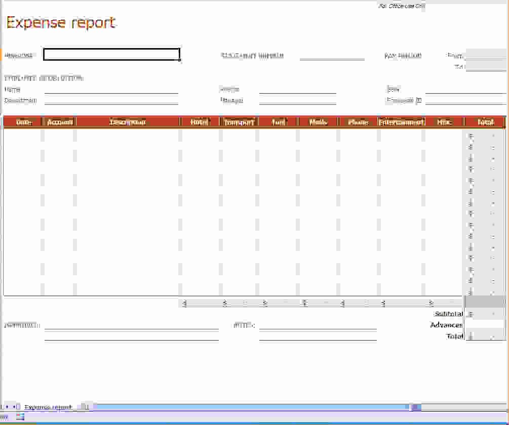 Expense Report Template Excel Unique Excel Expense Report Template Business Expense Reports