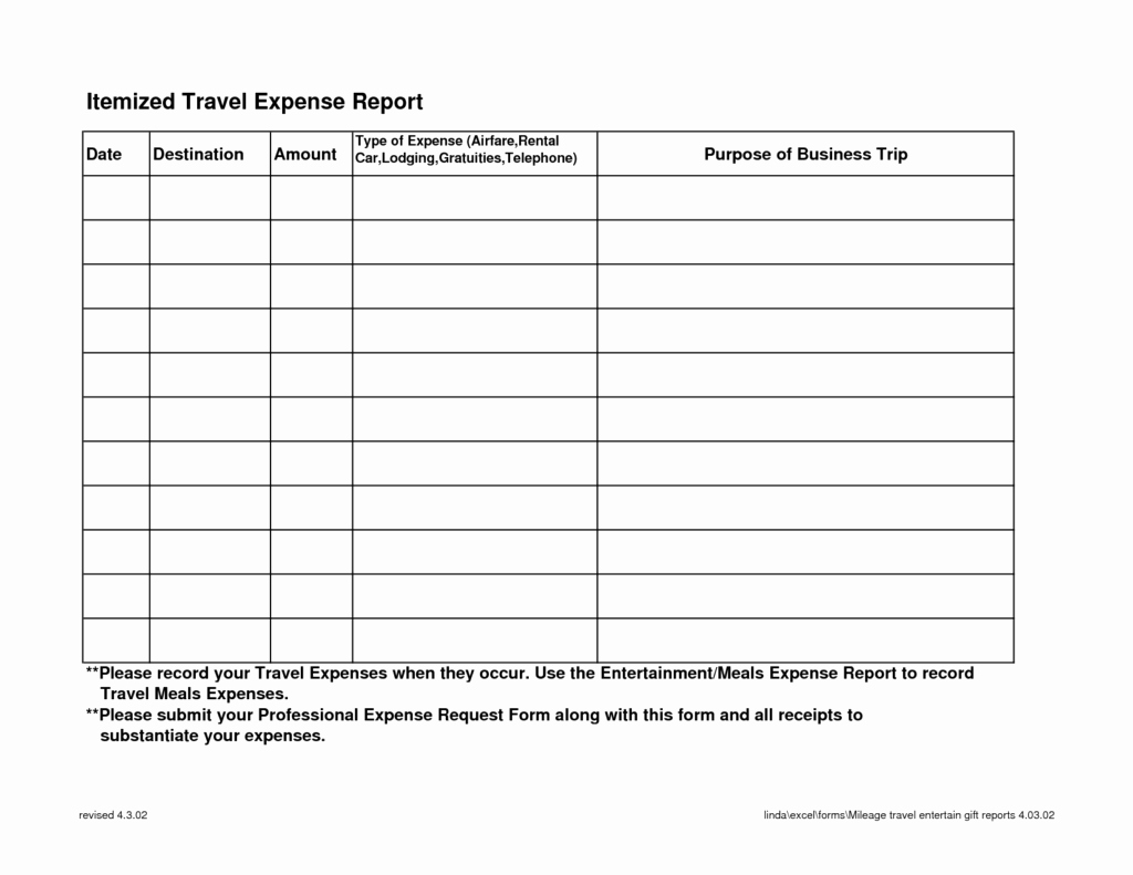 Expense Report Template Word Beautiful Generic Expense Report Spreadsheet Templates for Business