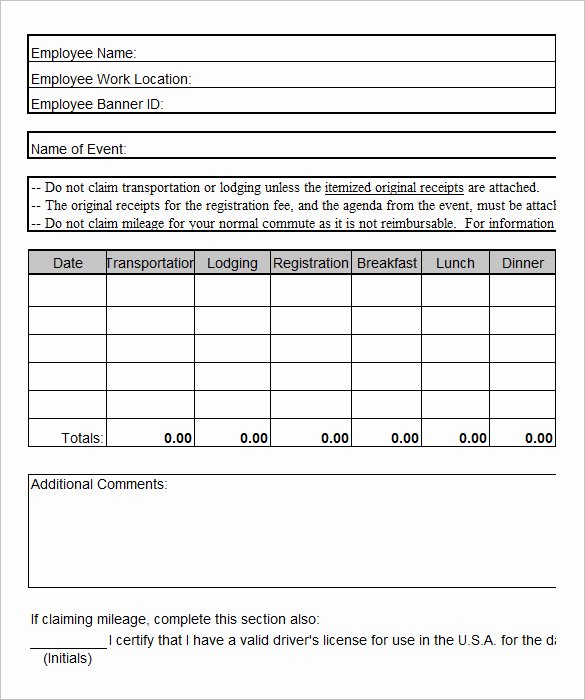 Expense Report Template Word Luxury 11 Travel Expense Report Templates – Free Word Excel