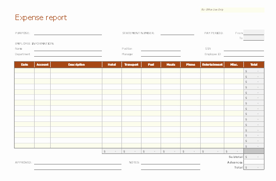 Expense Report Template Word Unique Expense Report