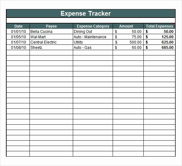 Expense Tracking Sheet Template Fresh Excel Spreadsheet Expense Tracker Template