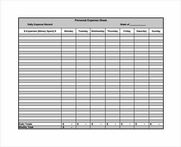 Expenses Sheet Template Free Unique 11 Expense Sheet Templates – Free Sample Example format