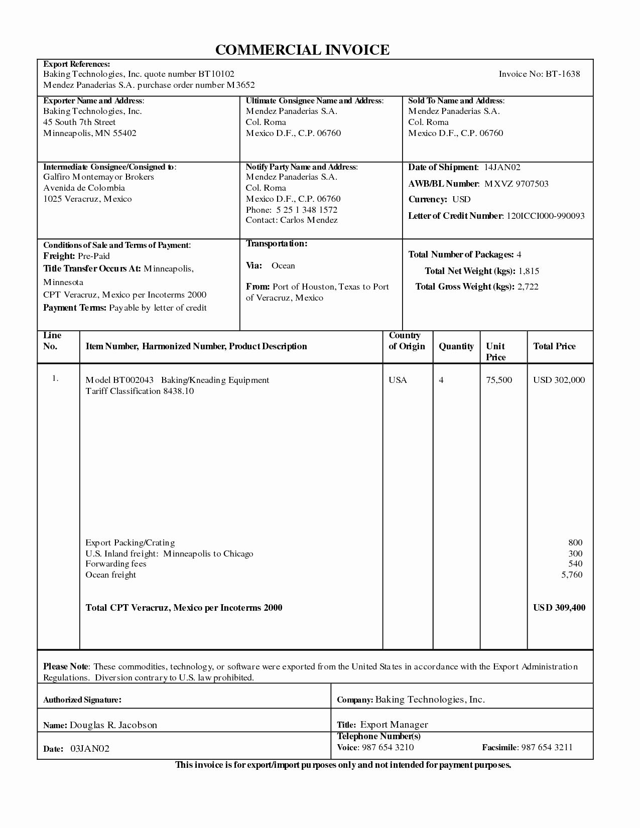 Export Commercial Invoice Template Awesome 7 Best Of Export Mercial Invoice Pdf Blank