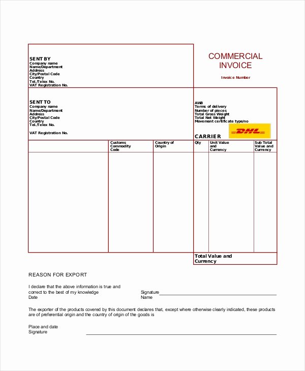 Export Commercial Invoice Template Best Of Export Mercial Invoice Template 12 Things You Won T