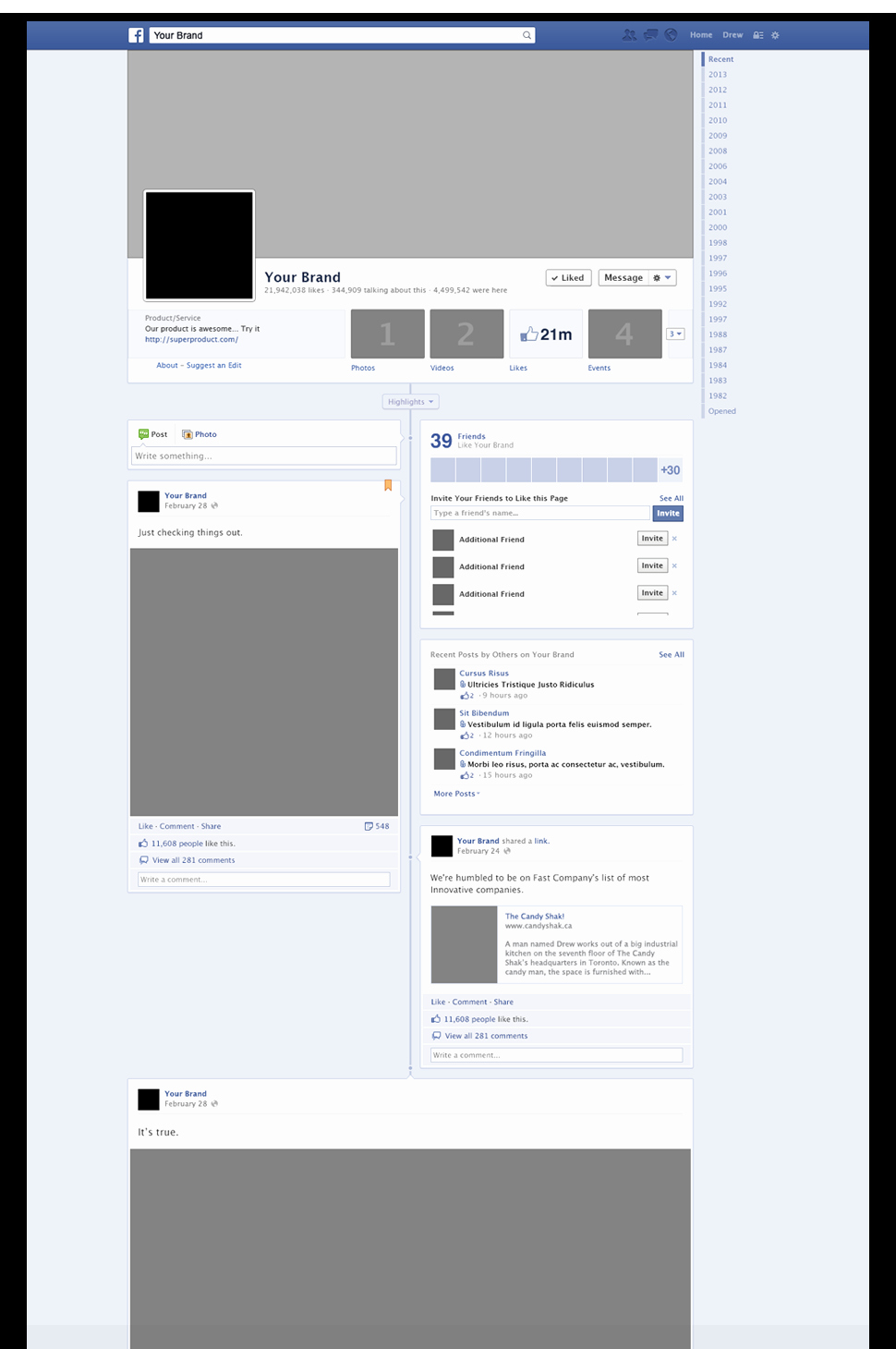 Facebook Business Page Template New Timeline Mockup Psd Free Graphics