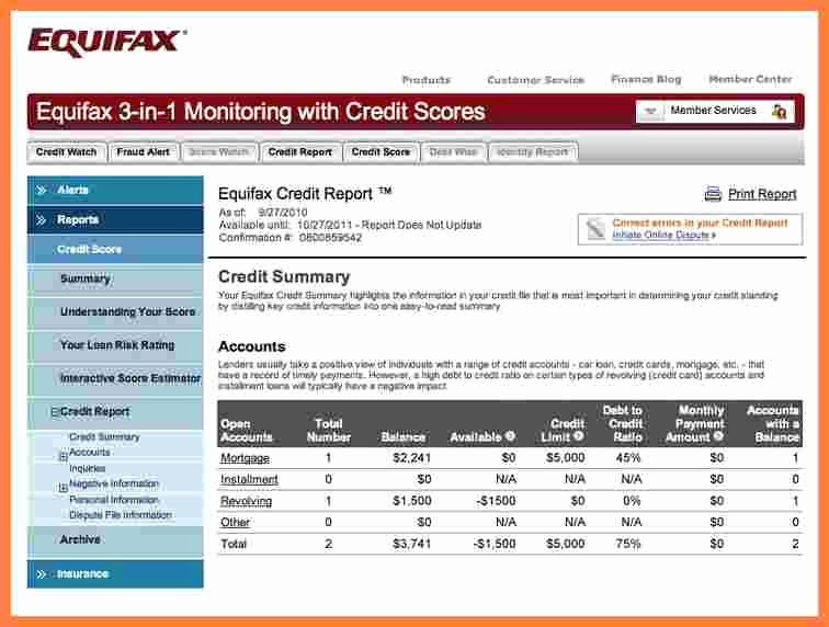 Fake Credit Report Template Elegant 9 Equifax Mailing Address for Credit Report