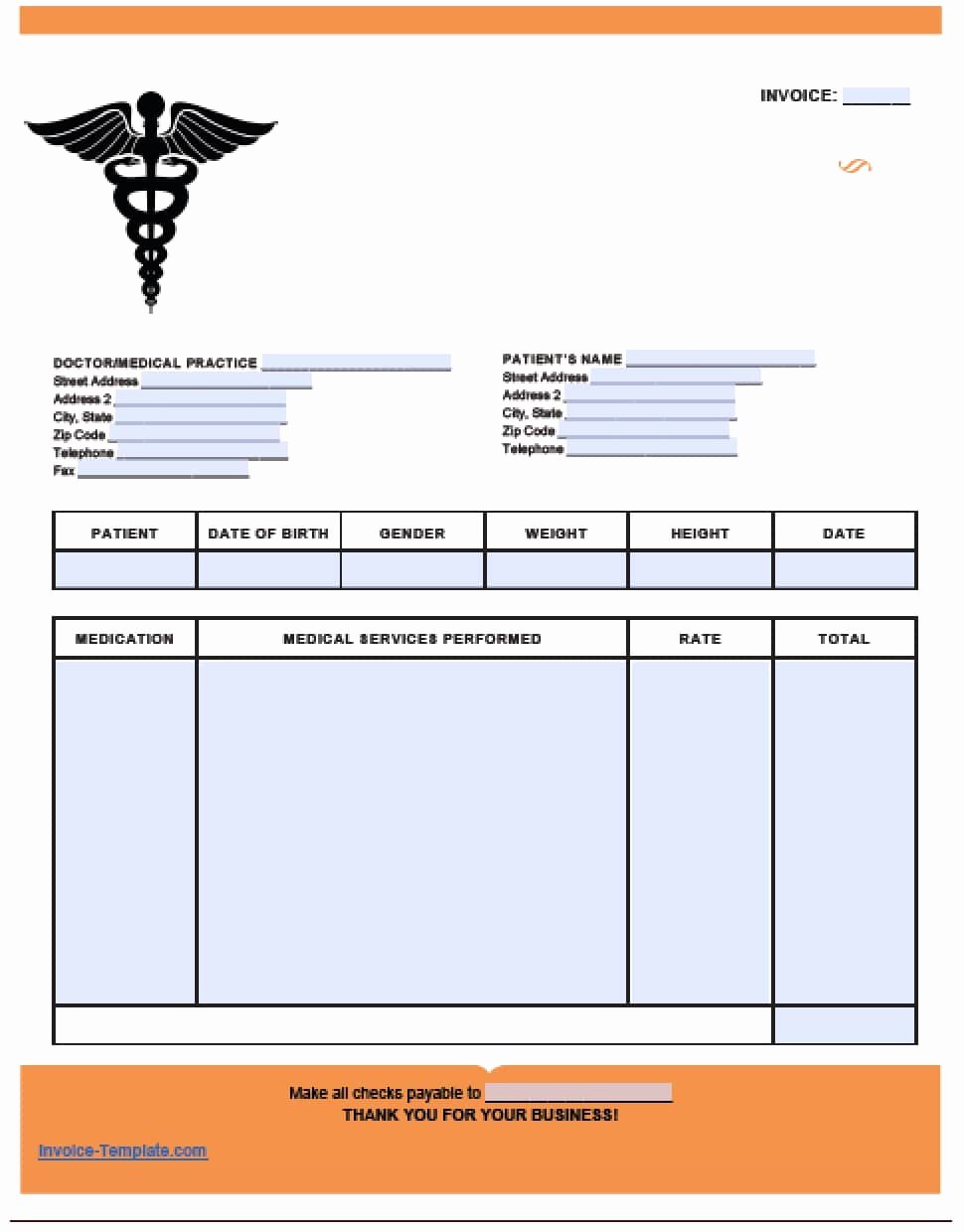 Fake Hospital Bill Template Lovely Free Medical Invoice Template Excel Pdf