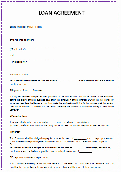 Family Loan Agreement Template Free Elegant 45 Loan Agreement Templates &amp; Samples Write Perfect