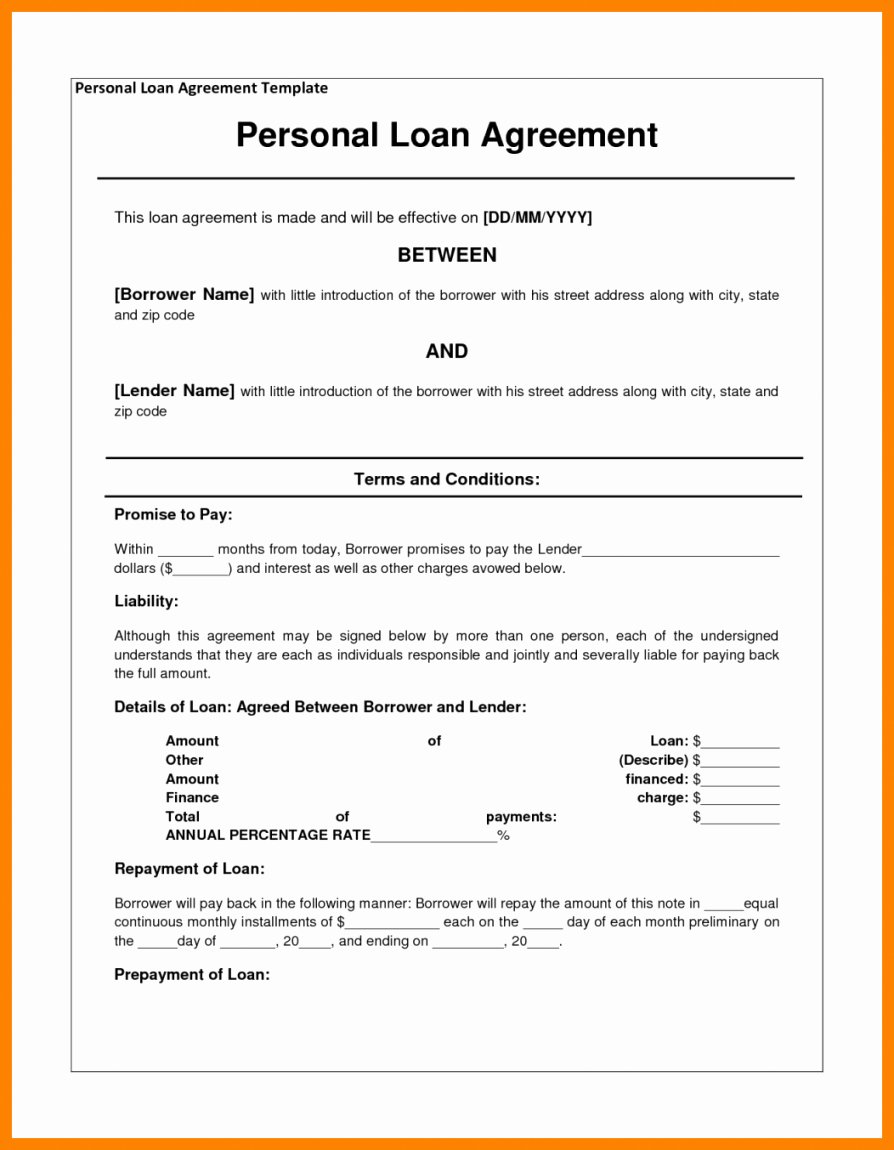 Family Loan Agreement Template Free Elegant Family Loan Agreement Template