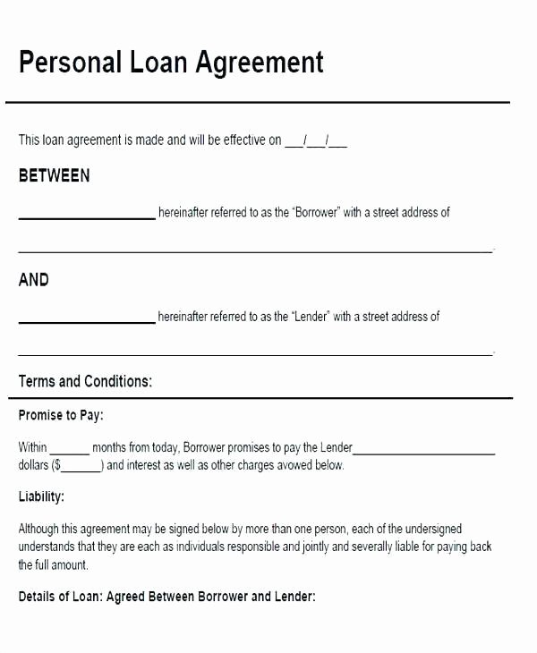 Family Loan Agreement Template Free Luxury Family Loan Contract Template Picture – Family Loan