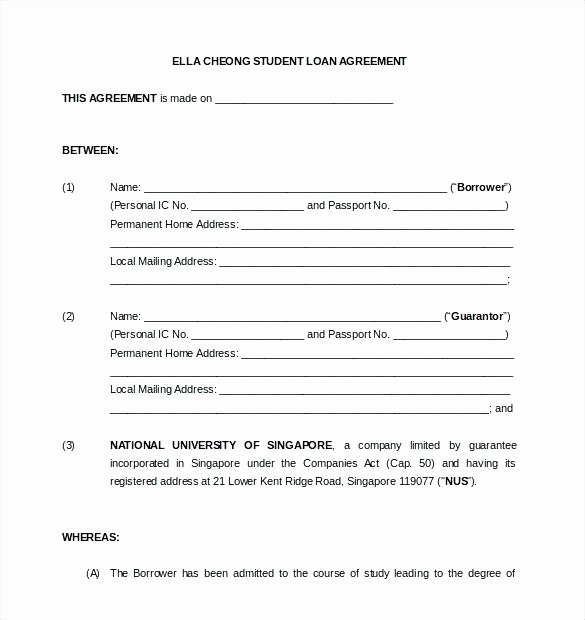 employee loan agreement template singapore blank sample resume car with