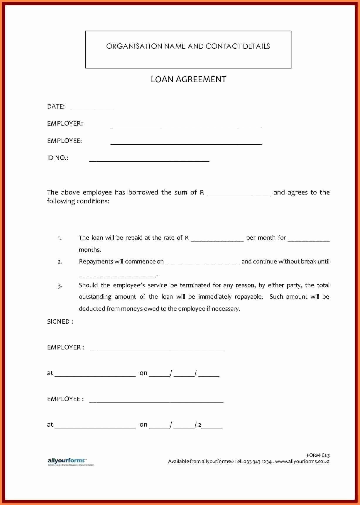 Family Loan Agreement Template Free Unique 41 Last Sample Personal Loan Agreement Between Family Ga