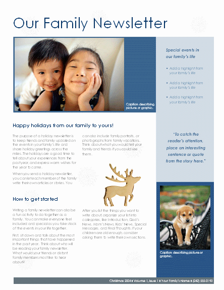 Family Reunion Newsletter Template New Free Newsletter Templates – Microsoft Word Templates