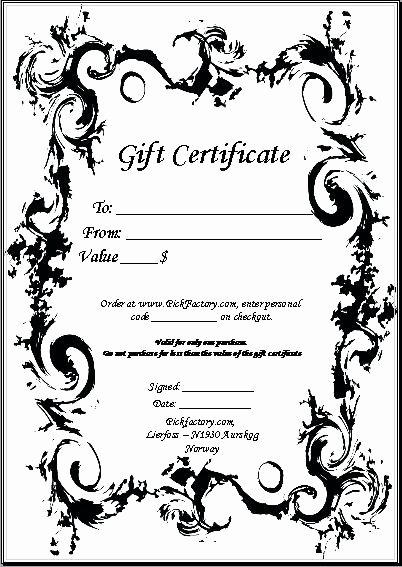 Fancy Gift Certificate Template Fresh Birthday Gift Certificate Template Fancy – Yakult