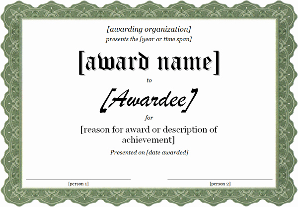 Fancy Gift Certificate Template Fresh Fancy Award Certificate for Any Occasion Template