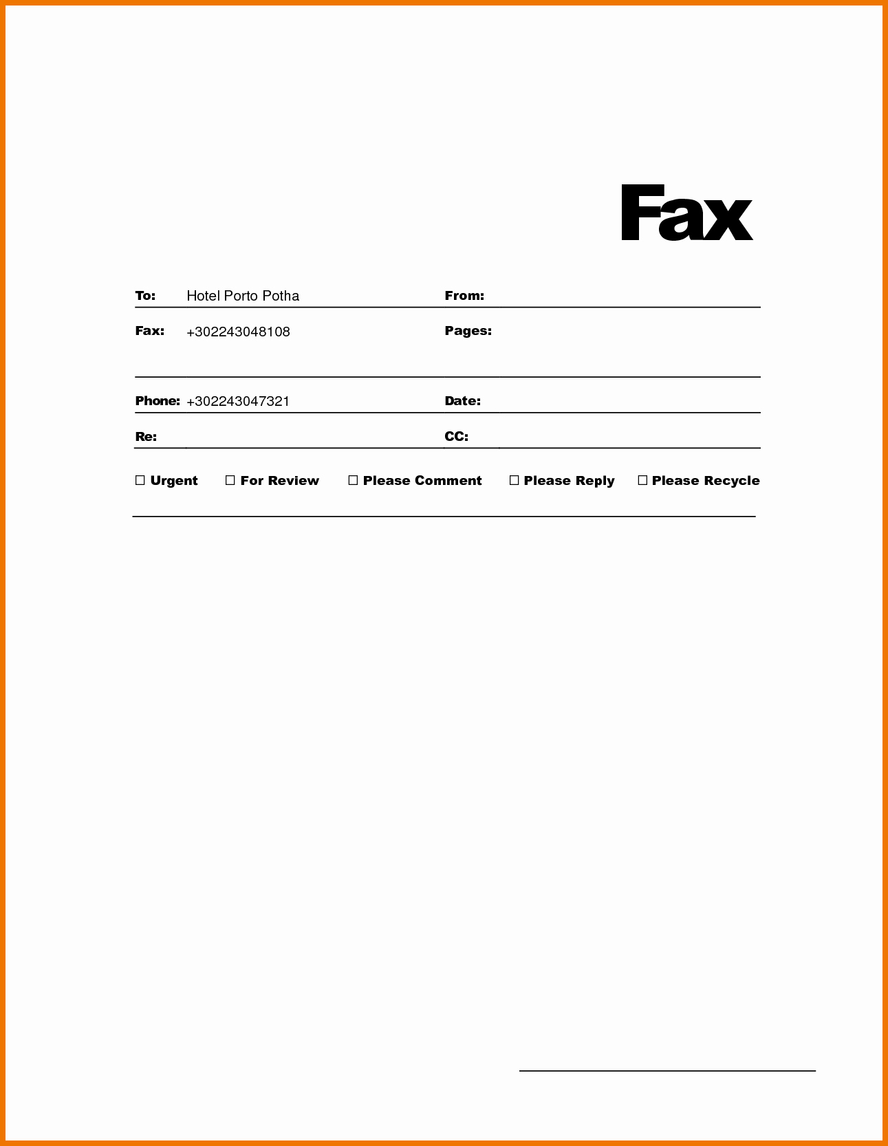 Fax Template Microsoft Word Awesome Ms Word Fax Template Portablegasgrillweber