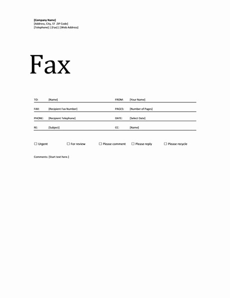 Fax Template Microsoft Word Unique Fax Cover Sheet
