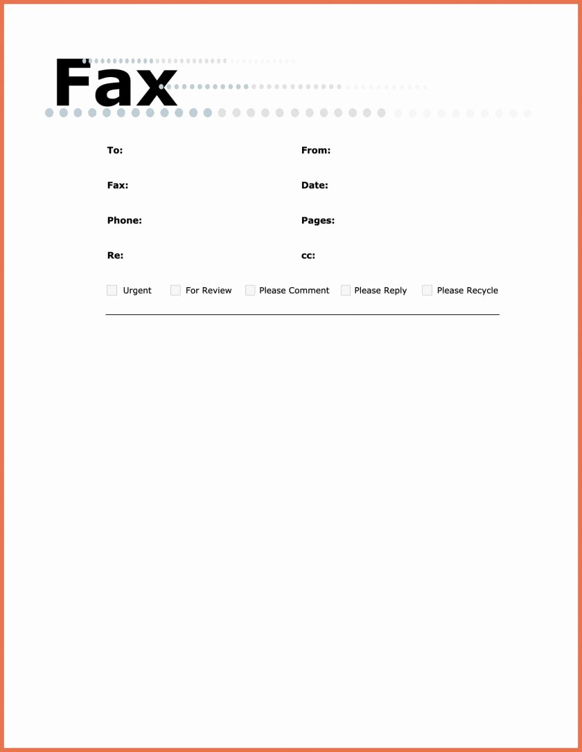 Fax Template Microsoft Word Unique Fax Cover Sheet Template Word 2010