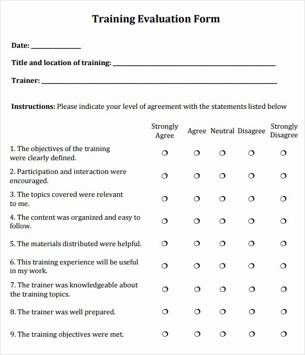 Feedback form Template Word Awesome Sample Training Evaluation 6 Documents In Word Pdf