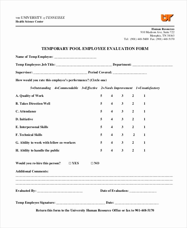 Feedback form Template Word Beautiful Employee Evaluation form Example 13 Free Word Pdf
