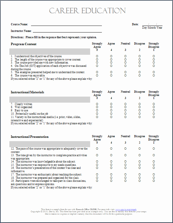 Feedback form Template Word Inspirational Printable Evaluation form Template