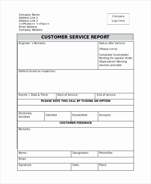 Field Service Report Template Fresh Field Service Report Template Technical Service Report
