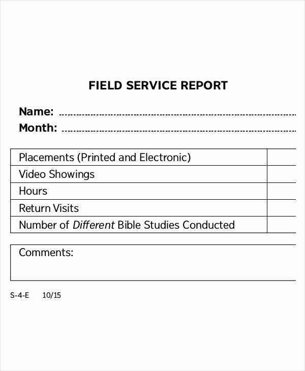 Field Service Report Template Lovely Service form Template