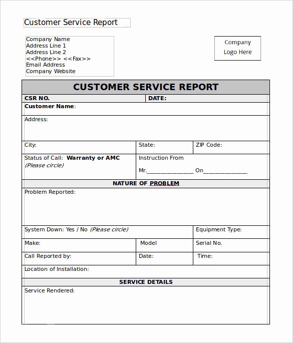 Field Service Report Template Luxury 10 Sample Service Reports