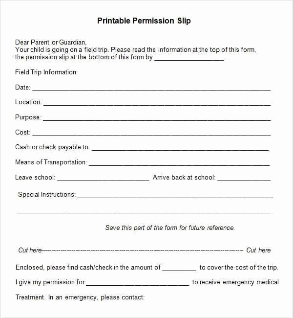 Field Trip form Template Luxury 11 Permission Slip Templates Word Excel Pdf formats