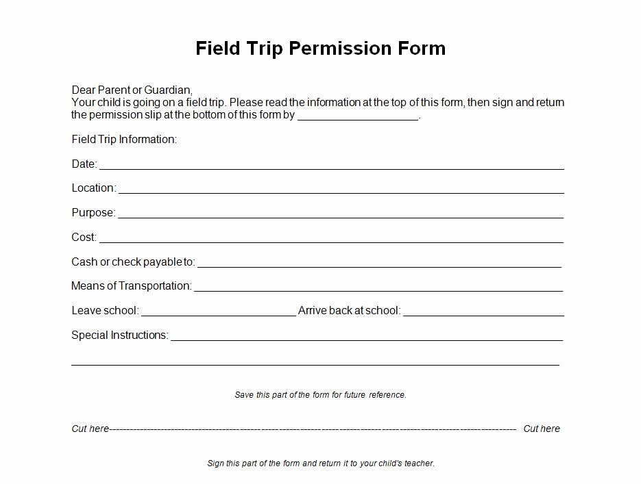 Field Trip form Template Luxury Field Trip Permission form