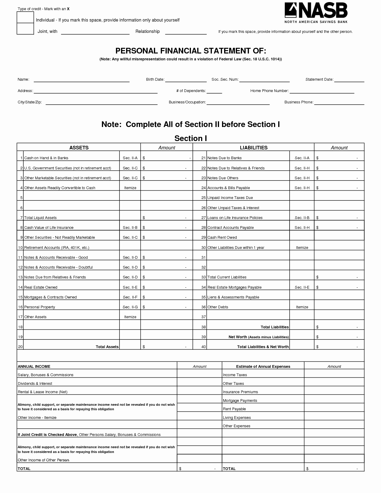 Financial Report Template Excel Beautiful Free Printable Personal Financial Statement