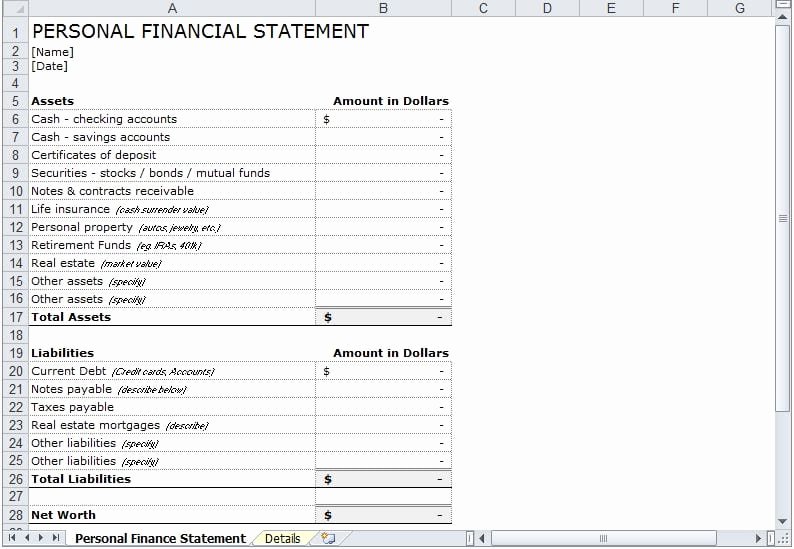 Financial Report Template Excel New 8 Personal Financial Statement Templates Excel Templates