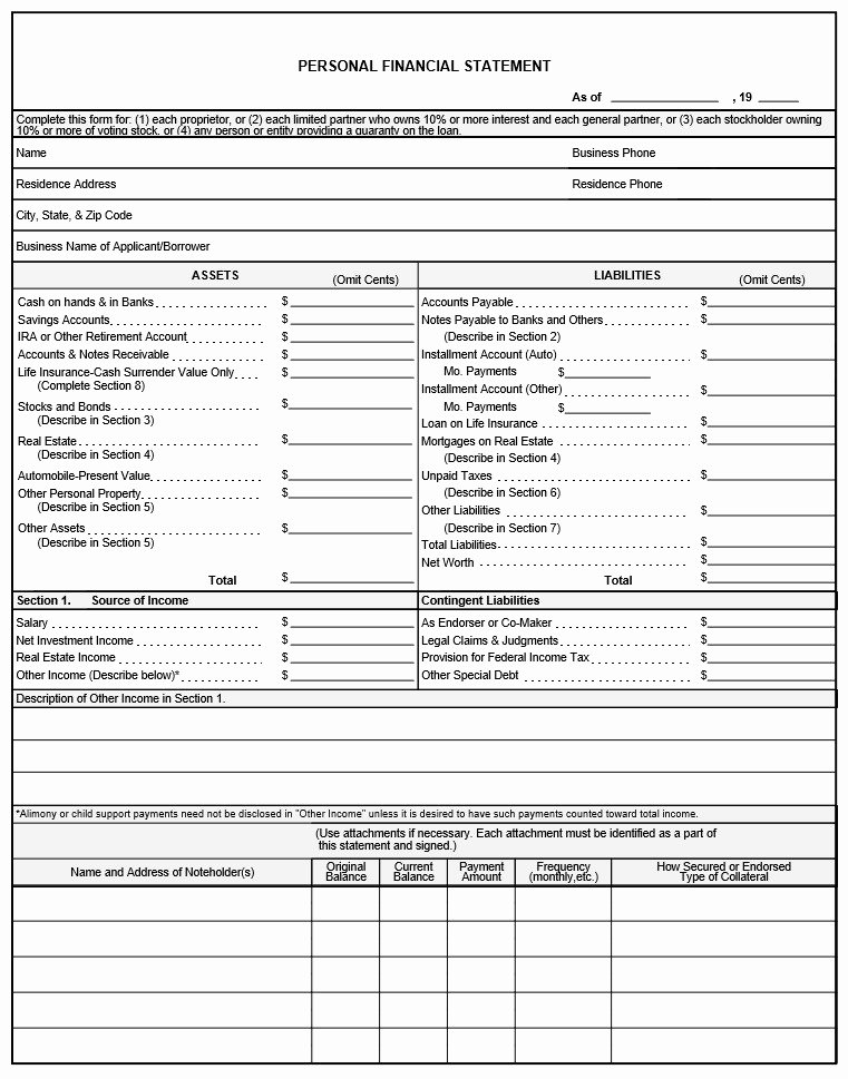 Financial Report Template Excel Unique 40 Personal Financial Statement Templates &amp; forms