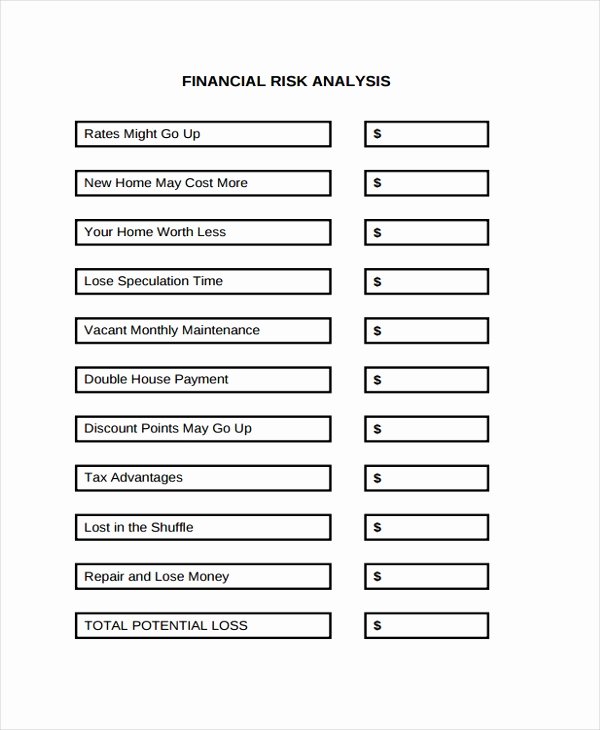 Financial Risk assessment Template Awesome 33 Financial Analysis Samples